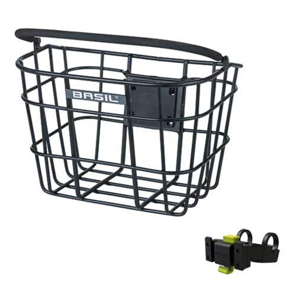 Mand Basil Bremen KF - Voorop Afneembaar Aluminium Stuur Zwart Mand Basil Bremen KF - Voorop Afneembaar Aluminium Stuur Zwart